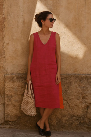 ARALA PURE NATURAL LINEN SLEEVELESS CLASSIC DRESS P C Crafts