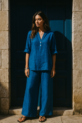 Lucia Pure Natural Linen Co-ord Set P C Crafts