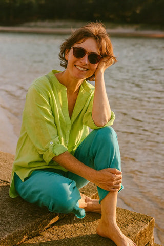 Lucia Pure Natural Linen SOLID COLOR SHIRT P C Crafts