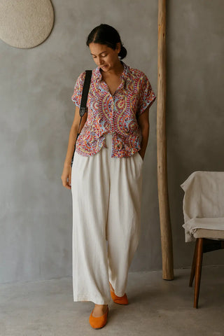 IVY PURE NATURAL LINEN COLORWAVE ABSTRACT SHIRT P C Crafts