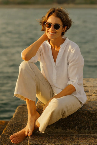 Lucia Pure Natural Linen SOLID COLOR SHIRT P C Crafts