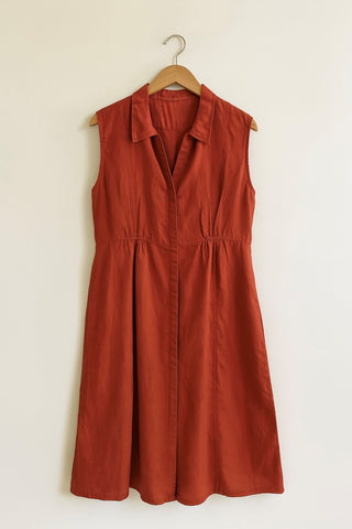 Premium Natural Linen Dress – Pure Linen. Pure Comfort. Pure Luxury - Ana Dress-Rust