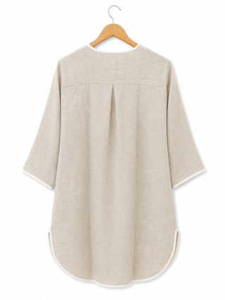 ANGELA Sand Beige Linen Dress for Women | Premium Washed & Pre-Shrunk Pure Linen Dress | FABULOUS! Linen