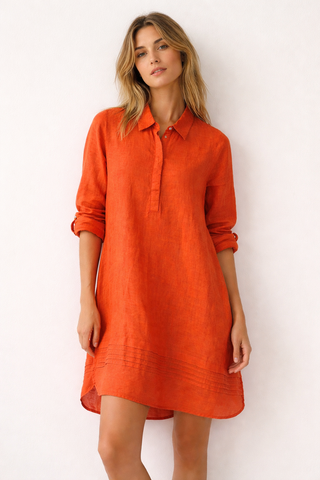 Orange Premium Linen Dresses for Women — Effortless Luxury for India & Global Summers-Aria Dress