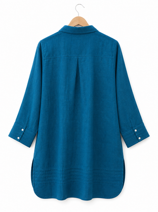 ARIA Teal Blue Linen Dress for Women | Premium Washed & Pre-Shrunk Pure Linen Dress | FABULOUS! Linen
