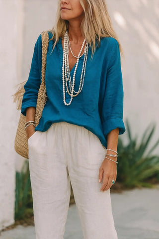 Lucia Pure Natural Linen SOLID COLOR SHIRT P C Crafts