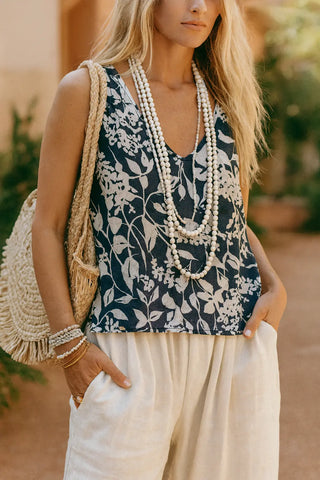 ALMA PURE NATURE LINEN AZURE GARDEN TANK TOP P C Crafts