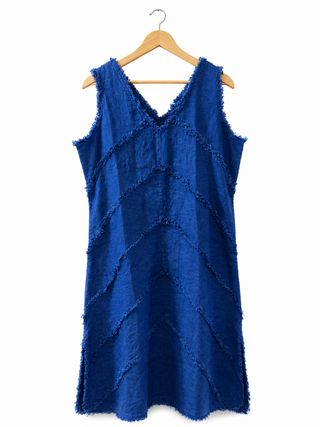 cobalt blue linen shift dress BASIC LINEN SHIFT DRESS COBALT LF MARKEY
