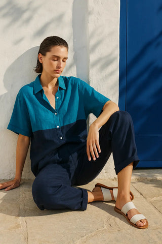 VIVA PURE NATURAL LINEN  COLOR BLOCK CO-ORD SET P C Crafts