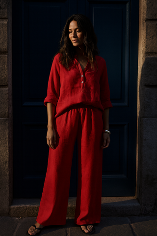 Lucia Pure Natural Linen Co-ord Set P C Crafts