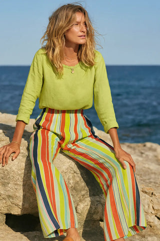 ELLA PURE NATURAL LINEN RAINBOW FUSION PRINTED PANTS P C Crafts