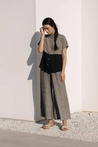 VIVA PURE NATURAL LINEN  COLOR BLOCK CO-ORD SET P C Crafts