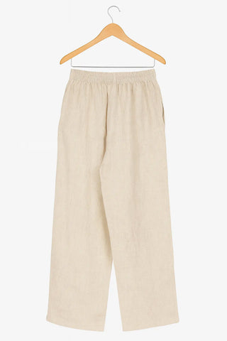 DAY PURE NATURAL LINEN PLEATED WAIST FLOOD PANTS P C Crafts