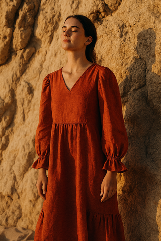 FLOUNCE Linen Dress – Refined Femininity in Pure Linen