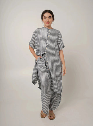 GABRIELLA PURE NATURAL LINEN  WHIPCORD STRIPE WEAVE PANT P C Crafts