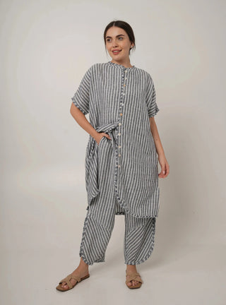 GABRIELLA PURE NATURAL LINEN  WHIPCORD STRIPE WEAVE PANT P C Crafts