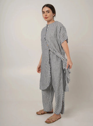 GABRIELLA PURE NATURAL LINEN  WHIPCORD STRIPE WEAVE PANT P C Crafts