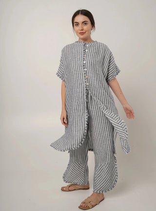 GABRIELLA PURE NATURAL LINEN  WHIPCORD STRIPE WEAVE PANT P C Crafts