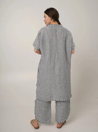 GABRIELLA PURE NATURAL LINEN  WHIPCORD STRIPE WEAVE PANT P C Crafts