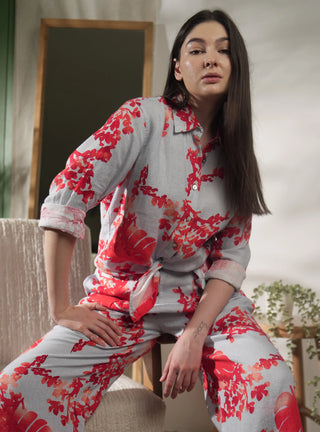 ELLA PURE NATURAL LINEN ORANGE BLOSSOM CO-ORD SET P C Crafts