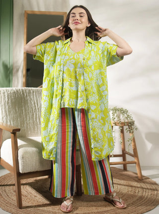 ELLA PURE NATURAL LINEN RAINBOW FUSION PRINTED PANTS P C Crafts