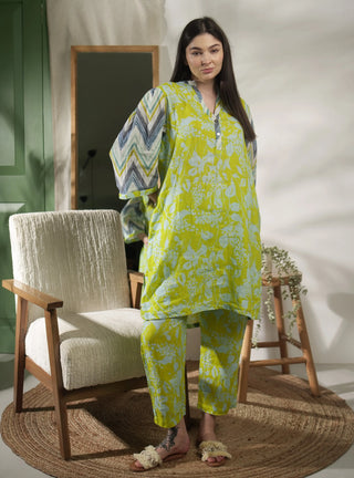 AURA PURE NATURAL LINEN LEAFY SERENITY CO-ORD SET P C Crafts