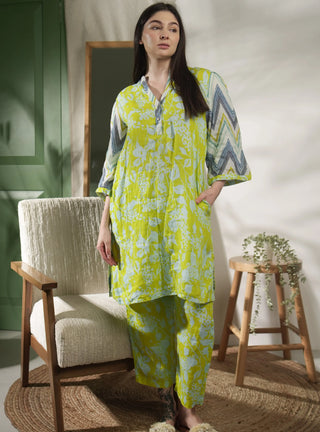 AURA PURE NATURAL LINEN LEAFY SERENITY CO-ORD SET P C Crafts