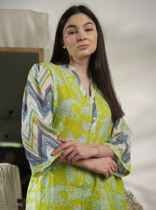 AURA PURE NATURAL LINEN LEAFY SERENITY CO-ORD SET P C Crafts