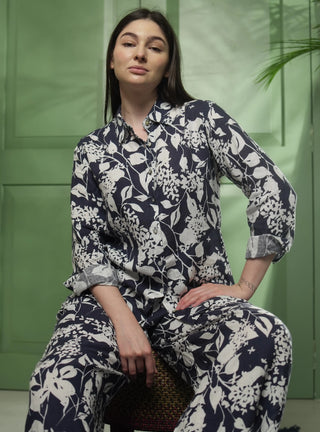 ELLA PURE NATURAL LINEN ESME AZURE GARDEN Co-ord  SET P C Crafts