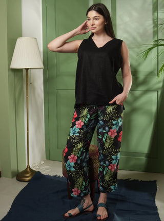 MOV PURE NATURAL LINEN TROPICA FLORAL OASIS PRINTED PANT P C Crafts