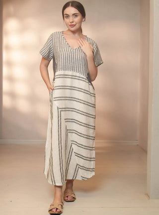 ORA PURE NATURAL LINEN PATCHWORK DRESS P C Crafts