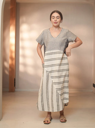 ORA PURE NATURAL LINEN PATCHWORK DRESS P C Crafts