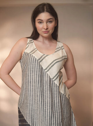 ISABELLA PURE NATURAL LINEN PATCHWORK DRESS P C Crafts