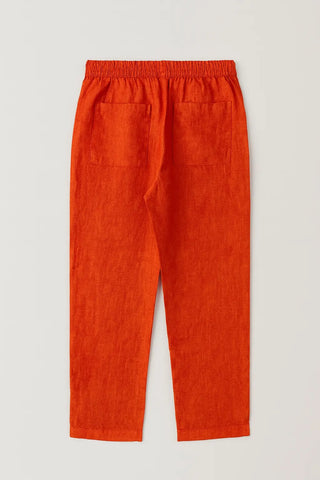 ESTELLE  PURE LINEN PANT WITH ZIPPER AND BUTTON P C Crafts