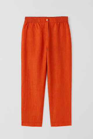 ESTELLE  PURE LINEN PANT WITH ZIPPER AND BUTTON P C Crafts