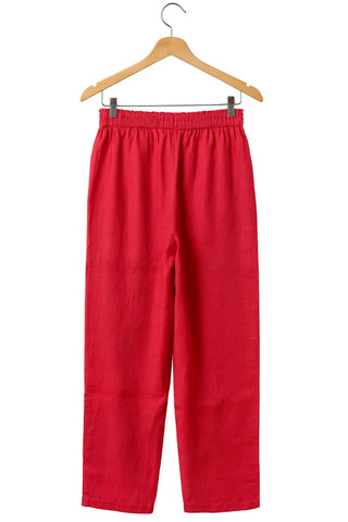 ESTELLE PURE NATURAL LINEN PANT WITH ZIPPER AND BUTTON P C Crafts