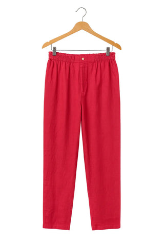 ESTELLE PURE NATURAL LINEN PANT WITH ZIPPER AND BUTTON P C Crafts