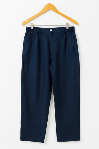 ESTELLE  PURE NATURAL LINEN PANT WITH ZIPPER AND BUTTON P C Crafts