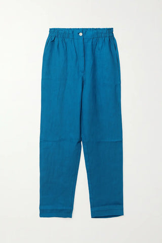 ESTELLE  PURE NATURAL LINEN PANT WITH ZIPPER AND BUTTON P C Crafts