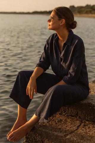 NARLA PURE NATURAL LINEN SOLID COLOR CO-ORD SET P C Crafts