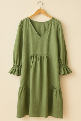 FLOUNCE Linen Dress – Refined Femininity in Pure Linen
