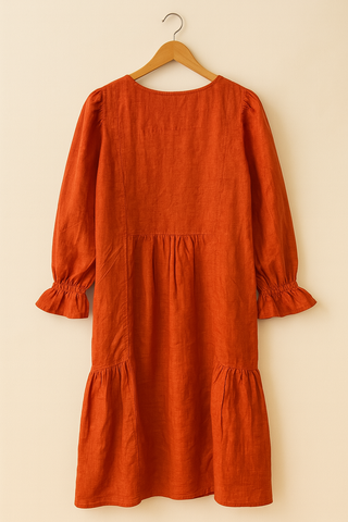 FLOUNCE Linen Dress – Refined Femininity in Pure Linen