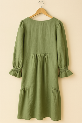 FLOUNCE Linen Dress – Refined Femininity in Pure Linen