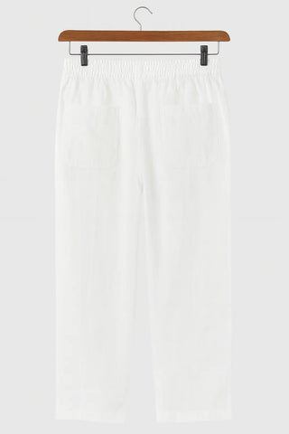 HAZEL PURE NATURAL LINEN PRINCESS CUT FRONT POCKET PANT P C Crafts