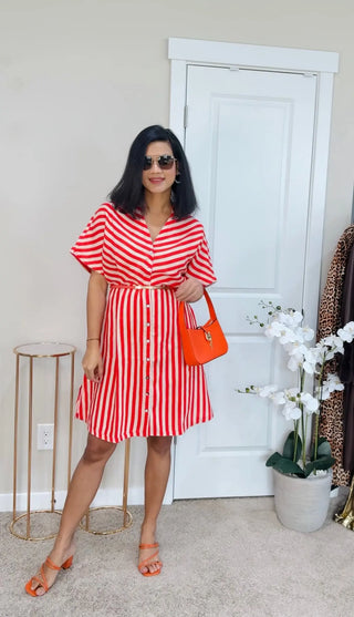 OMERALA SHACKET PURE NATURAL LINEN STRIPED SUNSET DRESS P C Crafts