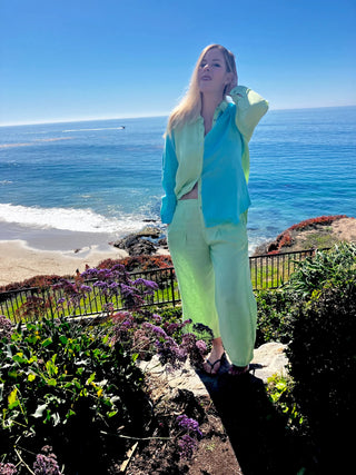 NARLA PURE NATURAL LINEN COLOR BLOCK CO-ORD SET P C Crafts