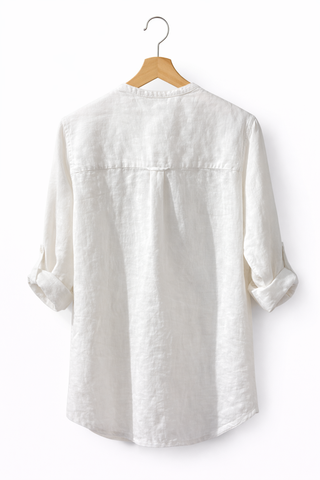 Lucia Pure Natural Linen SOLID COLOR TUNIC SHIRT