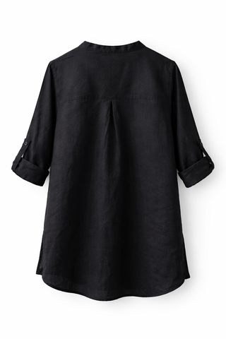Black Lucia Shirt Premium Natural Linen Co-ord Set