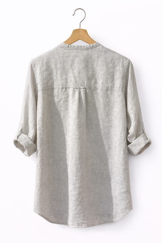 Lucia Pure Natural Linen SOLID COLOR TUNIC SHIRT