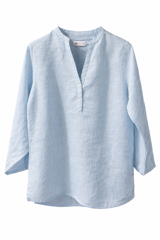 Sky Blue Linen Shirt for Women | Premium Breathable Summer Top